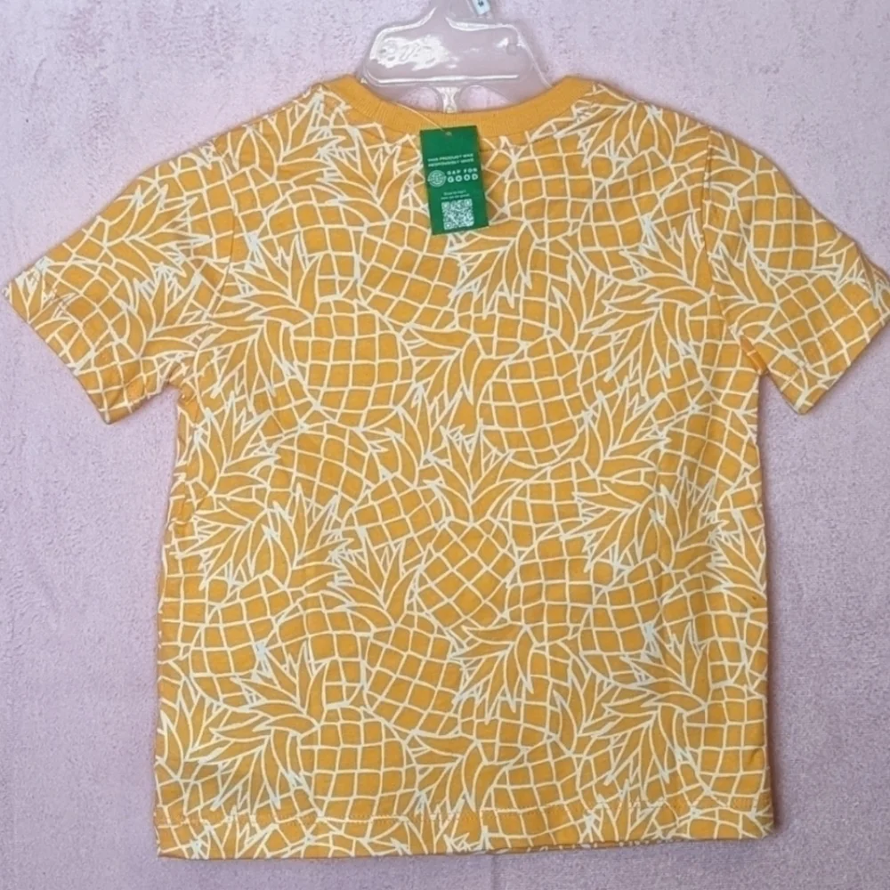 Gap Playtime Favorites Pineapple Print Short Sleeve Pocket Tee size 2 Toddler
